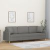vidaXL Trivietė sofa su pagalvėmis, tamsiai pilka, 210cm, audinys
