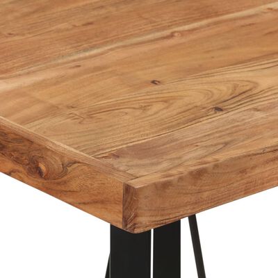 vidaXL Baro stalas, 55x55x107cm, akacijos medienos masyvas ir geležis