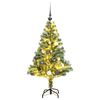 vidaXL Dirbtinė Kalėdų eglutė su 150 LED, žaisliukais ir sniegu, 150cm