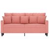 vidaXL Dvivietė sofa, rožinės spalvos, 140cm, aksomas