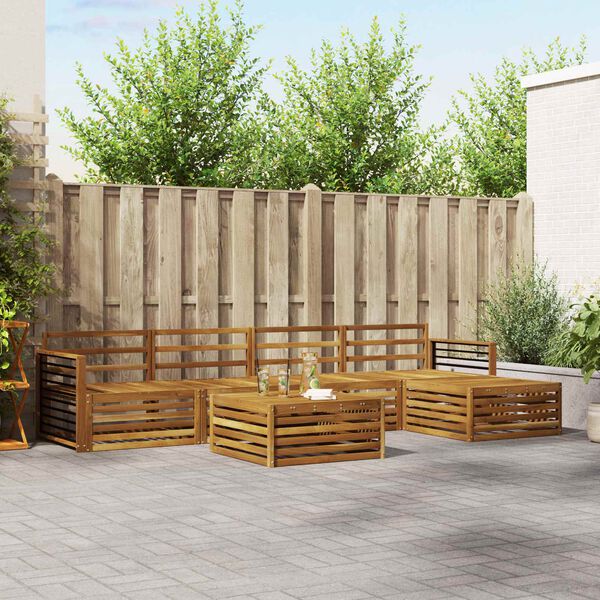 vidaXL Lauko sofos komplektas 6 pcs Natūrali