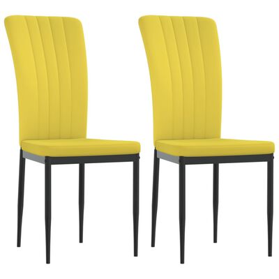 vidaXL Valgomojo kėdės, 2vnt., garstyčių geltonos spalvos, aksomas
