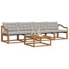 vidaXL Lauko sofos komplektas 5 pcs Natūrali ir &scaron;viesiai pilka