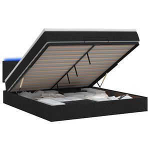 vidaXL Otmana lova su matracsu ir LED Juoda 180 x 200 cm Audinys