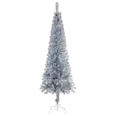 vidaXL Siauria Kalėdų eglutė, sidabrinės spalvos, 180cm