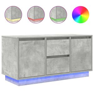 vidaXL TV spintelė su LED lemputėmis, betono pilka, 100x41x50 cm