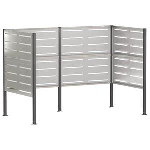 vidaXL Atliekų konteinerio ekranas 167 x 85 x 113 cm Sidabrinė