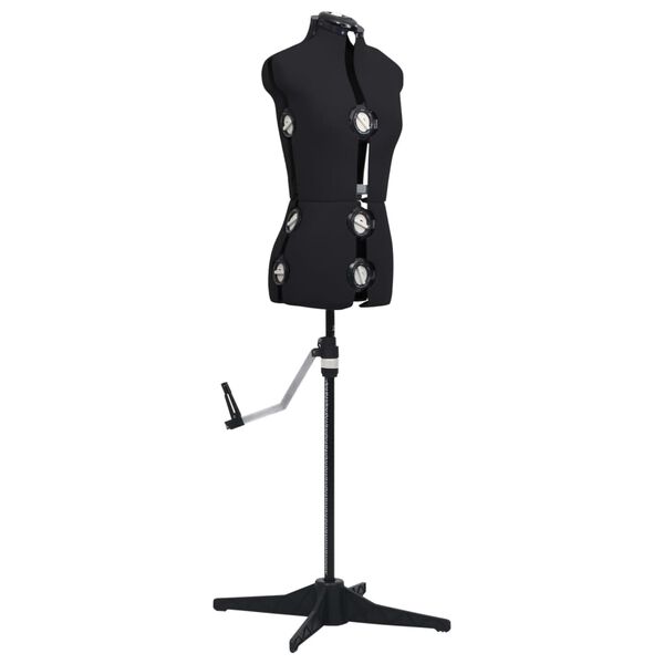 vidaXL Reguliuojamas manekenas, juodas, moteriškas, S/33-40 dydžio