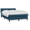 vidaXL Box Spring Lova su čiužiniu Tamsiai mėlyna 140x220 cm Velvet