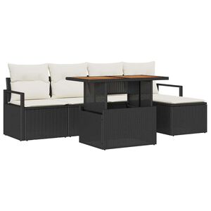 vidaXL Sodo Sofų Rinkinys 6 pcs Juoda ir kreminė
