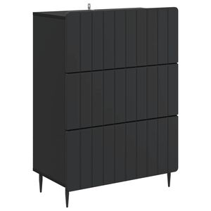 vidaXL Stalčių spintelė Juoda 66 x 34,5 x 92 cm Apdirbta mediena