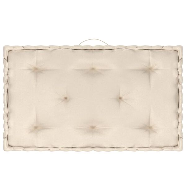 vidaXL Grindų/paletės pagalvėlės, 7vnt., smėlio spalvos, medvilnė