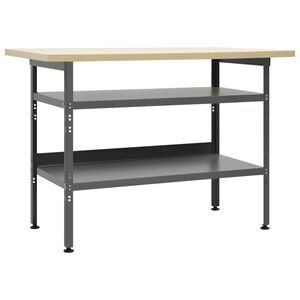 vidaXL Darbastalis, pilkos spalvos, 120x60x85cm, plienas