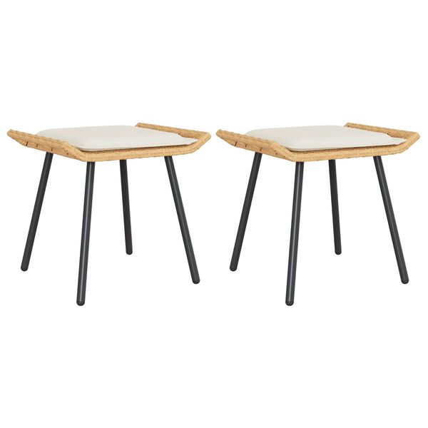 vidaXL Sodo kėdė su pagalve 2 pcs Ruda 50 x 40 x 45cm Poliesteris