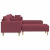 vidaXL Sofa su pagalve 3 pcs Vyno raudona audinys