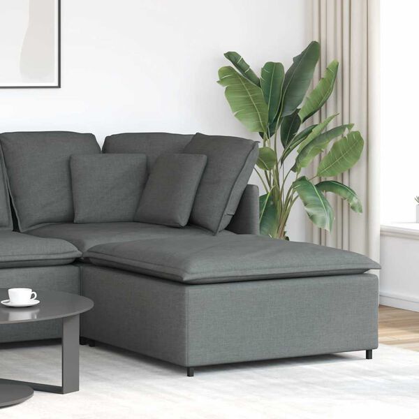 vidaXL Modulinė sofa, pakojų modulis, tamsiai pilka, 100x100x48 cm