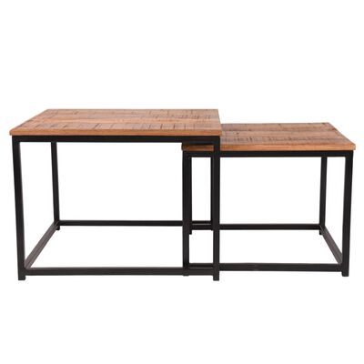 LABEL51 Kavos staliukų rinkinys Couple, 2 dalių, medienos/juodas
