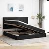 vidaXL Lova su daiktų laikymo vieta ir LED su LED Juoda 200 x 200 cm