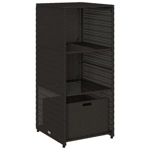 vidaXL Sodo spintelė daiktams, juoda, 50x55x115cm, poliratanas