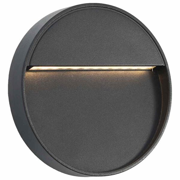 vidaXL Sieniniai LED lauko šviestuvai, 2vnt., juodi, 3W, apvalūs