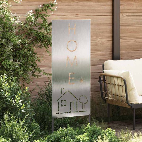 vidaXL Sodo privatumo ekranas Sidabro 50 x 140 cm Nerūdijantis plienas