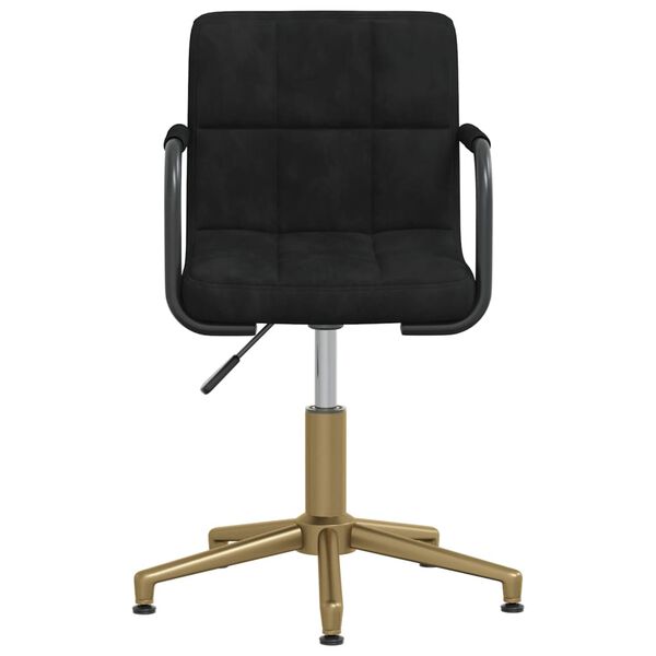 vidaXL Pasukamos valgomojo kėdės, 6vnt., juodos spalvos, aksomas