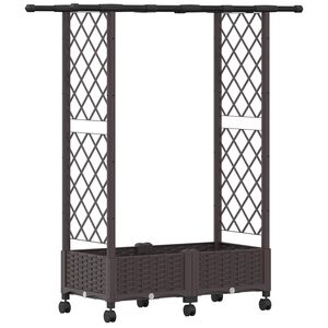 vidaXL Pakeltas lovas su trelėmis ir stogu Ruda 122,5 x 40 x 127 cm PP