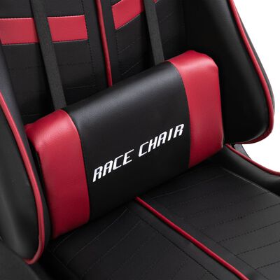 vidaXL Žaidimų kėdė su atrama kojoms, raudona, dirbtinė oda
