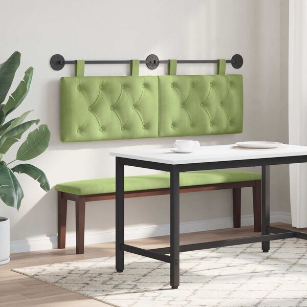 vidaXL Kabantysis galvūgalis &Scaron;viesiai žalia 130 x 55 x 7 cm Aksomas