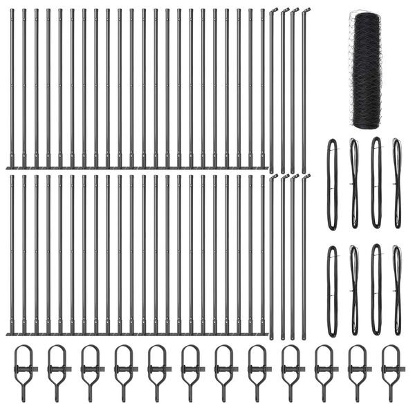 vidaXL Tvorelės stulpas Pilka 100 x 0,4 m (50 mm tinklas)