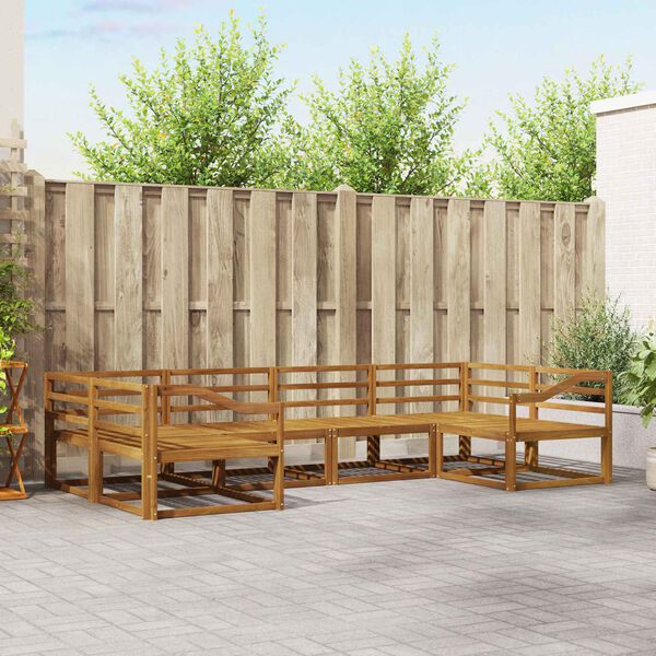 vidaXL Lauko sofos komplektas 6 pcs Natūrali Kietos akacijos mediena