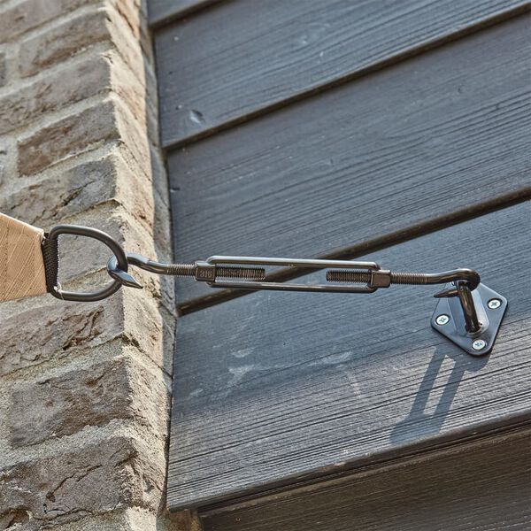 Livin'outdoor Tvirtinimo detalės kvadratinei uždangai, juodos