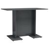 vidaXL Valgomojo stalas, pilkos sp., 110x60x75cm, MDP, labai blizgus