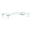vidaXL Monitoriaus stovas, baltas, 60x35x8 cm, stiklas ir metalas