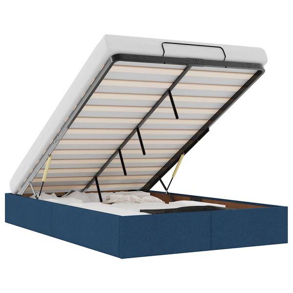 vidaXL Osmanų lovos rėmas be čiužinio, mėlynas, 120x200cm, audinys