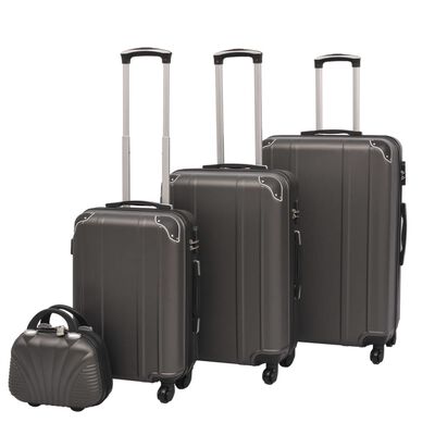 vidaXL 4 Kietų lagaminų su ratukais komplektas, antracito spalvos
