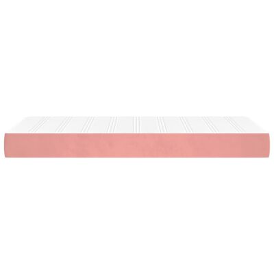 vidaXL Spyruoklinis čiužinys, rožinės spalvos, 90x200x20cm, aksomas