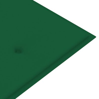 vidaXL Sodo suoliukas su žalia pagalvėle, 150cm, tikmedžio masyvas