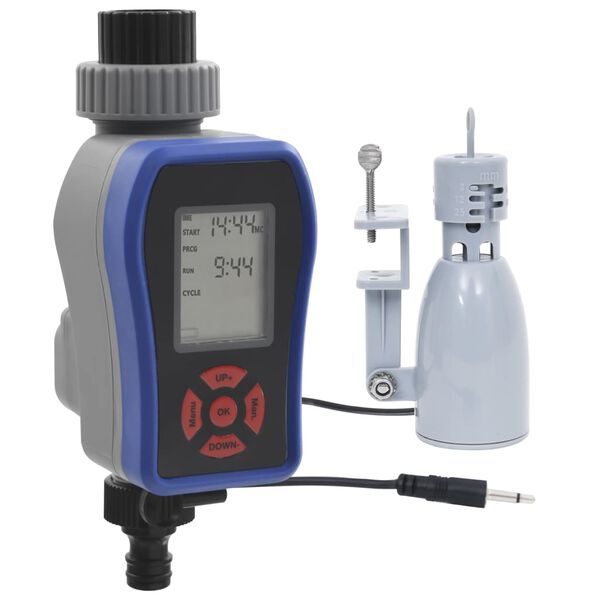 vidaXL Skaitmeninis laistymo laikmatis su išvestimi, lietaus jutikliu