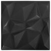 vidaXL Sienų plok&scaron;tės 12 pcs Origami Juodas 50 x 50 cm XPS Putplastis