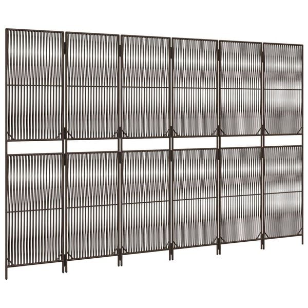 vidaXL Kambario pertvara, 6 segmentai, rudos spalvos, poliratanas