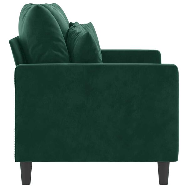 vidaXL Dvivietė sofa, tamsiai žalios spalvos, 120cm, aksomas