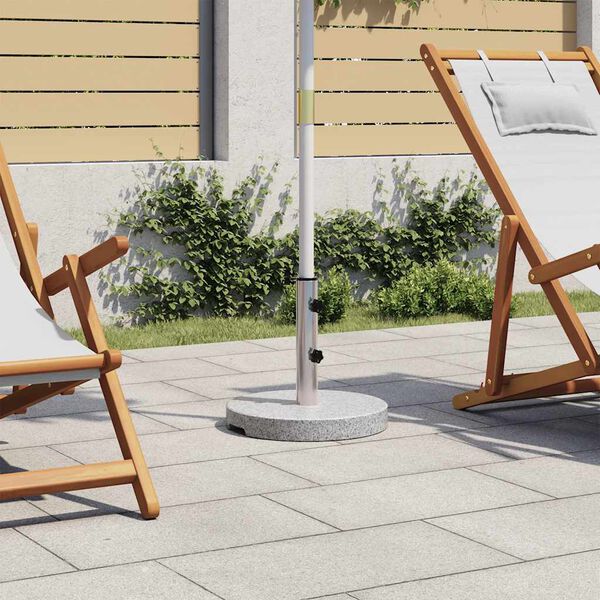 vidaXL Skėčio stovas, granitas, apvalus, 20kg