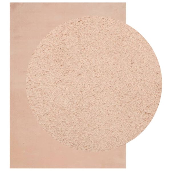 vidaXL Kilimas HUARTE, rausvos spalvos, 120x170cm, trumpi šereliai