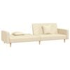 vidaXL Dvivietė sofa-lova su dvejomis pagalvėmis, kreminė, audinys