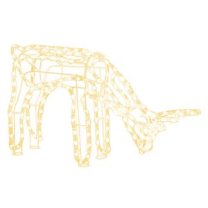 vidaXL Kalėdinė dekoracija elnias, &scaron;iltas baltas, 73x31x45cm