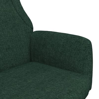 vidaXL Poilsio kėdė, tamsiai žaliai spalvos, audinys