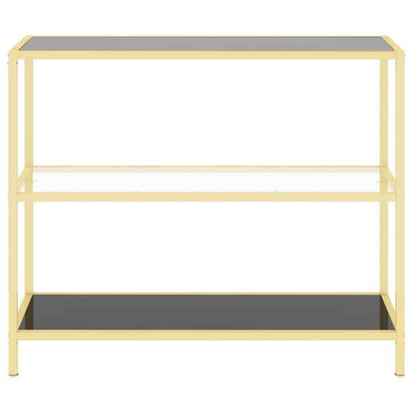 vidaXL Lentyna, juoda ir skaidri, 100x36x90cm, grūdintas stiklas