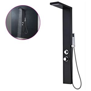 vidaXL Du&scaron;o sistema, aliuminis, matinės juodos spalvos