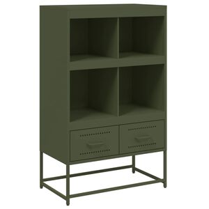 vidaXL Komoda, alyvuogių žalios spalvos, 68x39x111,5 cm, plienas